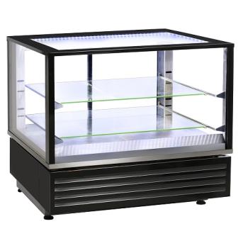 VHDP-B1 (23) Warmhalte Beheizte Vitrine EN oder GN, belüftet, 2 Ebenen, SCHWARZ