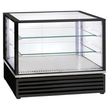 VRDG-B1-R2 (23) Vitrine Kühlvitrine, EN oder GN, Belüfted, 3 Ebenen, SCHWARZ