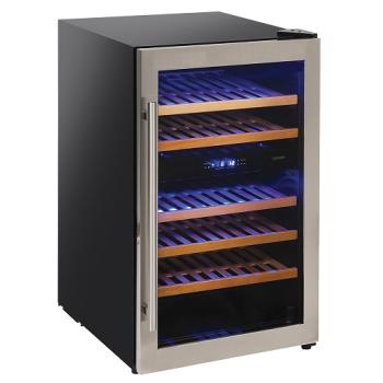 WCB/16-T2 WCB/16-X2S (25) Weinkühlschrank Vitrine, belüftet, 160 Lt.,2 Temperatur ,BLACK