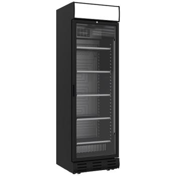 WR-38CA-AB DRINK-38V/Z6 (25) Getränkekühlschrank, Umluftkühlung, 382 Liter, schwarz, mit Leuchtkasten