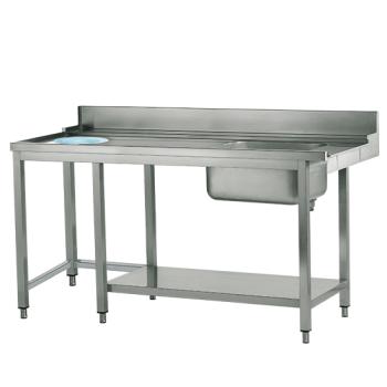 Z/TISFR1200 (25) M Zulauftisch links mit Becken und Abfallloch, Breite 1200