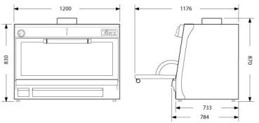 CBQ-120/BK (23) ** Holzkohleofen-BBQ GN 2/1 + GN1/1 (150 Kg/h)