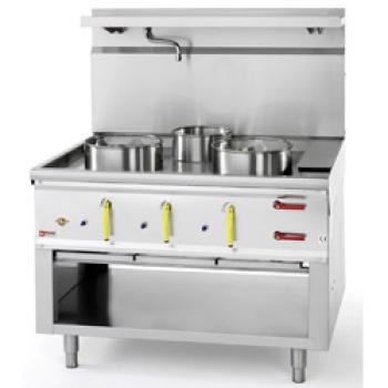 CHINA/3L (25) Gas Wok Herd 3 Brenner mit Überflutungssystem