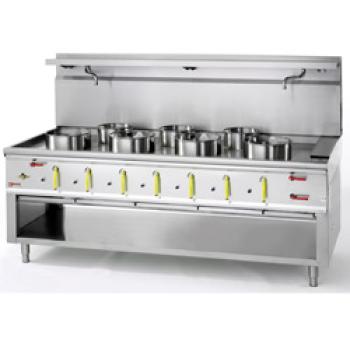 CHINA/7L (25) Gas Wok Herd 7 Brenner mit Überflutungssystem