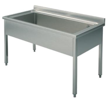 DLP716 (24) M Topfspültisch mit 1 Becken ohne Grundboden, 160x70