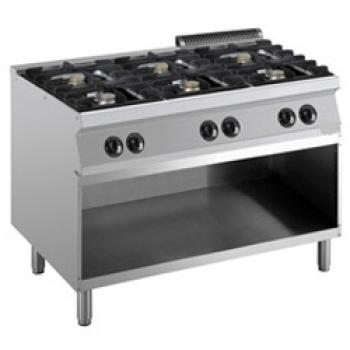 G17/6BA12-R (25) Gasherd 6 Brenner 5,5 kW auf offenem Unterbau
