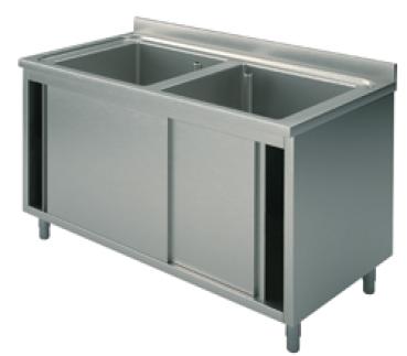 GLA0021 (23) M Spülschrank mit 2 Becken und Schiebetüren, 120x60