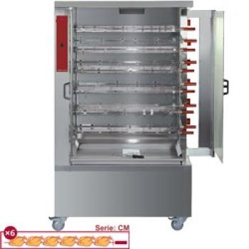 RVG/112-CM (25) Hähnchengrill Gas, 11 Spieße, 2 Reihen auf Rädern (66 Hähnchen)