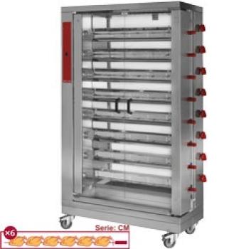 RVG/8-CM (25) Hähnchengrill Gas, 8 Spieße auf Rädern (48 Hähnchen)