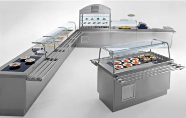 BT23 (25) EGB23 Bain-Marie Element auf offenem Unterbau 6 GN 1/1