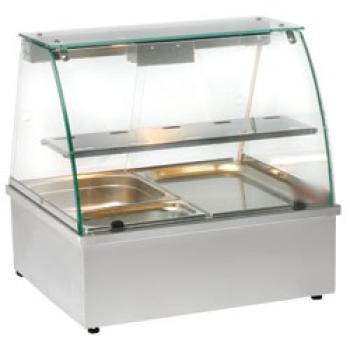 VBE-211 (25) Warmhaltevitrine, Bain-Marie 2x GN 1/1 Panorama, 70x61x68