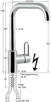 122.261.HT2.YVN VN.122.251.HT2.Y (25) KN Niederdruck Spültischbatterie 1/2'' drucklos