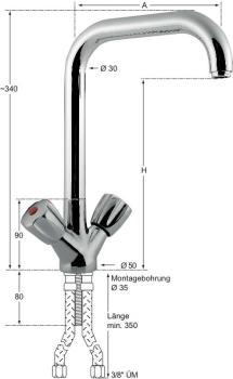 122.261.1M5.0PG VS.122.261.1M5EY (25) KN Niederdruck Spültischbatterie 1/2'' drucklos