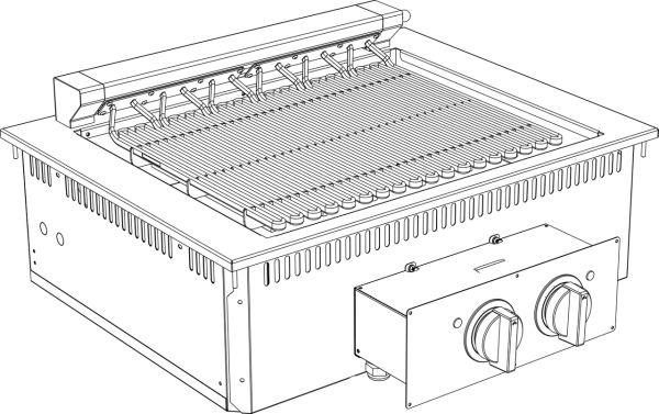 10412512 (26) K Elektro Grill 2 Heizzonen Drop In 700 Breite 800mm