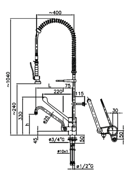 STYL 20921033 2S.2915.P020.91/C7B (23) Geschirrwaschbrause mit Einhebelmischer