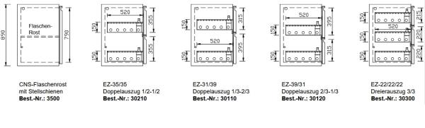 30412 Schubladenkit 1/2-1/2 Version (25) K