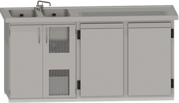 Bergamo (25) K 304370 304371 304372 304373 Getränketheke mit Abdeckung, 2 Becken, 2 Türen