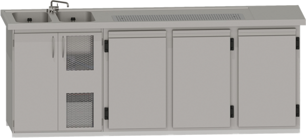Bristol (25) K 304380 304381 304382 304383 Getränketheke mit Abdeckung, 2 Becken, 3 Türen