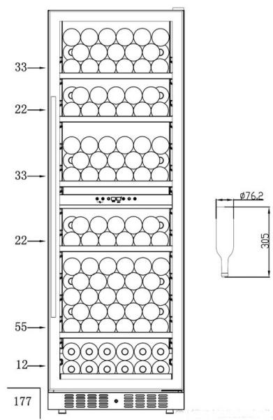 VINO 443 529444 529443 (25) K Weinkühlschrank, 440 Liter