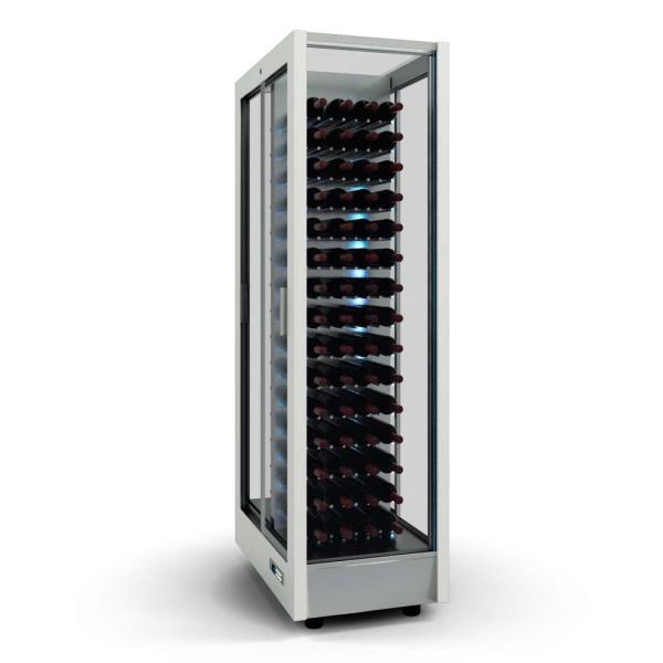 GVV-1/TR-R2_DE53-BI (25) Weinkühlvitrine, weiß, 120 Weinflaschen.