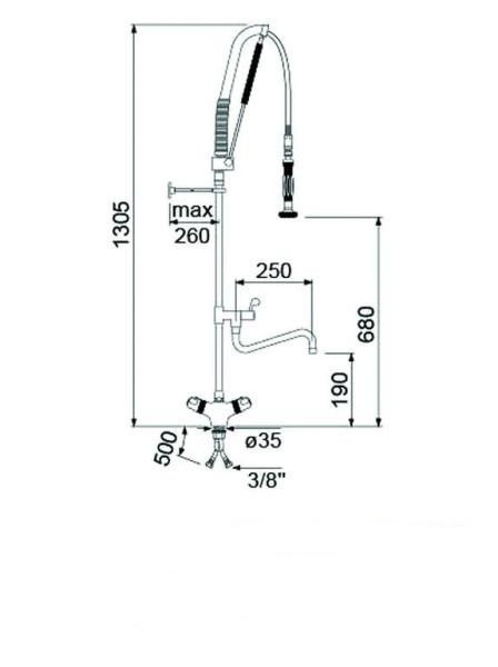 545610 545693 (23) G Geschirrbrause mit Zugautomatik PREMIUM PLUS mit Schwenkventil Anschluss 3/8"