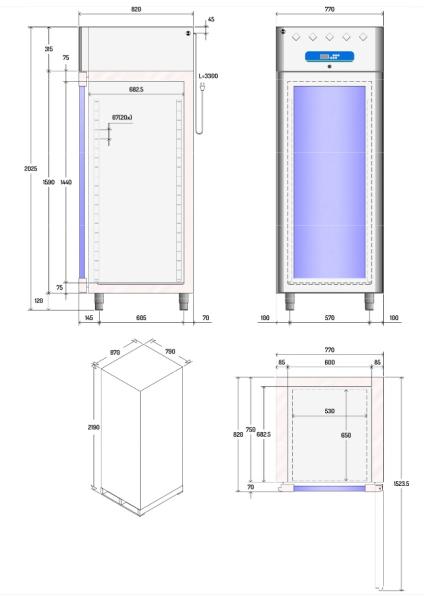 AD1B/HG-R2 (25) Tiefkühlschrank Umluft, 700 Liter, 1 Glastür GN 2/1