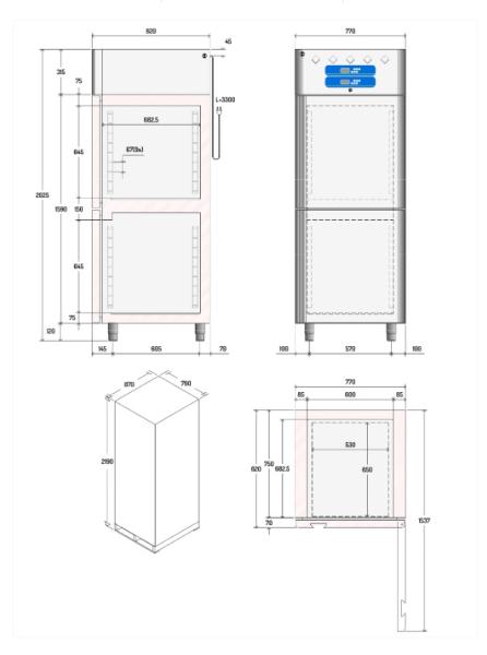 AL1TB/H2-R2 (25) Kühl-& Tiefkühlschrank, 2x 350 Liter