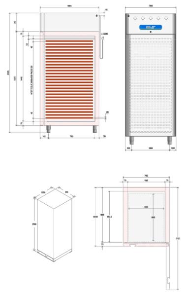 AP1CH/F86-R2 (25) Schokoladen Pralinenkühlschrank mit Umluft, 40x EN 600x400 (oder) 20x EN 600x800