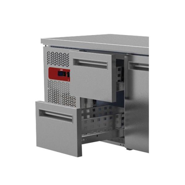 BMIV15/R2_BC1/2-TP (25) Kühltisch, Umluft, 1 Tür 2 Züge, 1500x600xh880/900