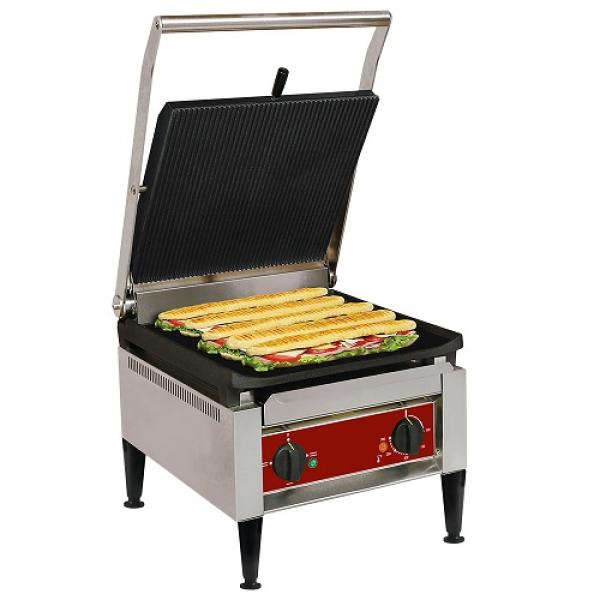 BIGFOOD/SN (25) Kontaktgrill "HOHE LEISTUNG", emaillierte Platten oben gerillt unten glatt