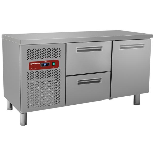 BMIV15/R2_BC1/2-TP (25) Kühltisch, Umluft, 1 Tür 2 Züge, 1500x600xh880/900