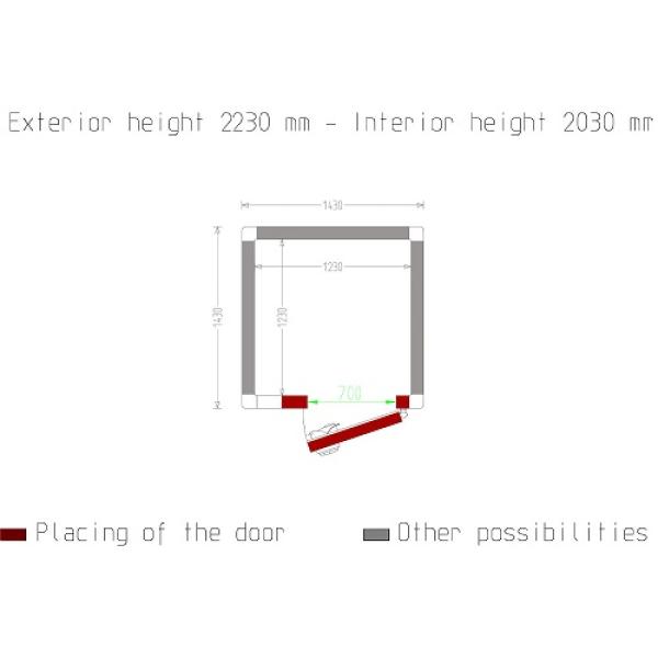 C35A/10BF (25) Kühlzelle ISO 100, Innendim. 1230 x 1230 xh 2030 mm (3,07 m³)