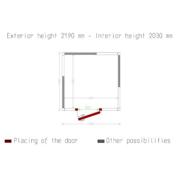 C90A/BF (25) Kühlzelle ISO 80, Innendim. 2030 x 2030 xh 2030 mm (8,37 m³)