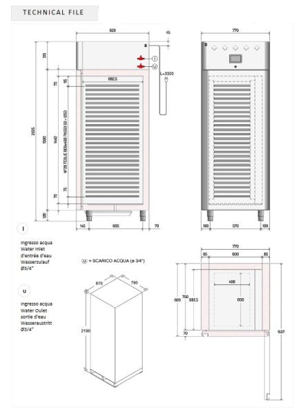 CF1B/F64 (25) Euronorm Bäckerei Kühlschrank Gärschrank 700L, 1 Tür, 20x EN 600x400