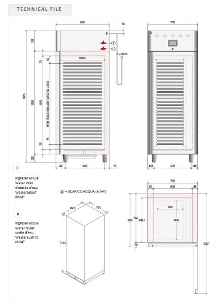 CF1B/F64 (23)  Euronorm Bäckerei Kühlschrank Gärschrank 700L, 1 Tür, 20x EN 600x400