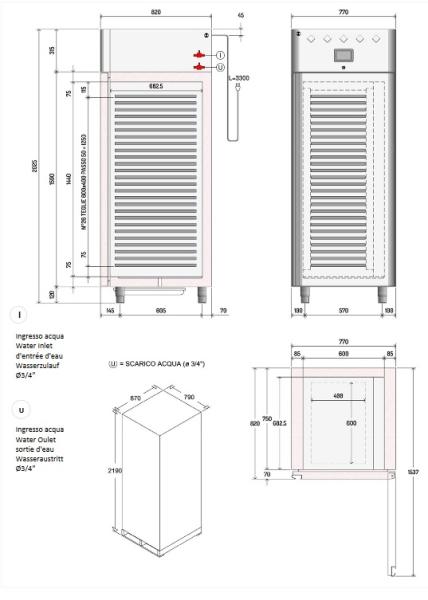 CF1N/F64 (25) Euronorm Bäckerei Kühlschrank Gärschrank 700L, 1 Tür, 20x EN 600x400