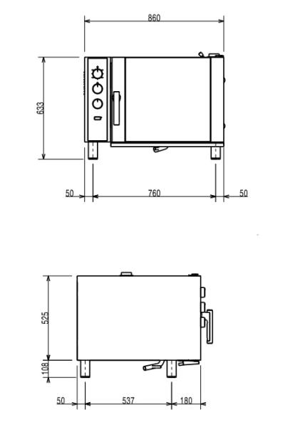 CFE61/N (25) Elektro-Konvektionsofen Heißluftofen 6x GN 1/1, mit Luftbefeuchter