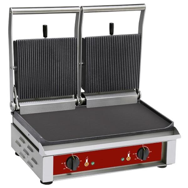 CONTACTDG2/SN (25) Kontaktgrill DOPPELT, emaillierte Platten oben gerillt, unten glatt