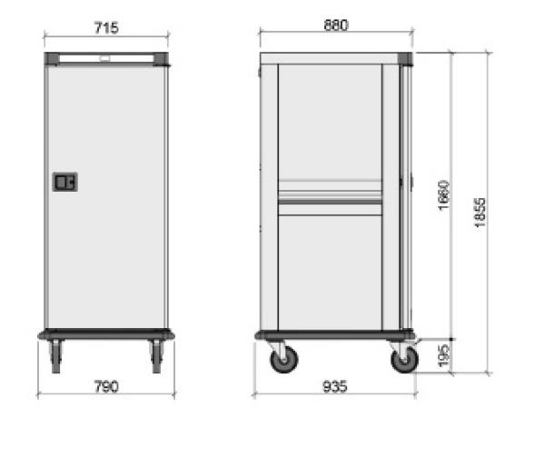 CRF20-R2 (25) Bankettwagen Kühlwagen für Mahlzeiten, 17 GN 2/1