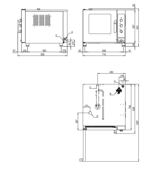 DFV-511/P (23) Elektro Kombidäpfer Konverktionsofen 5x GN 1/1