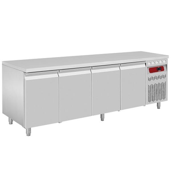 DT224/P9 (25) Umluft Kühltisch, 4 Türen GN 1/1, -2°+8°, 2190x700xh850/900