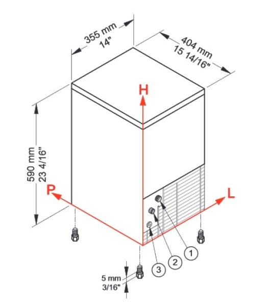 ICE22A-R2 (25) Eiswürfelbereiter gefüllte Eiswürfel 20KG/24Std mit Reservebehälter 4 kg