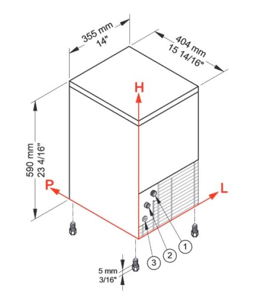 ICE22A-R2 (23) Eiswürfelbereiter gefüllte Eiswürfel 20KG/24Std mit Reservebehälter 4 kg