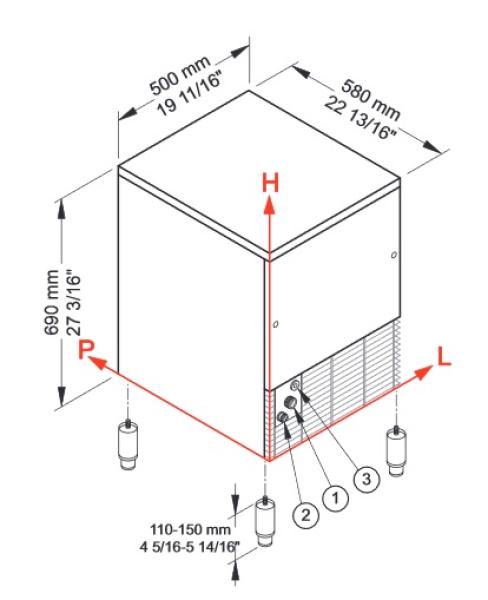 ICE35A-R2 (25) Eiswürfelbereiter gefüllte Eiswürfel 32KG/24Std mit Reservebehälter 16 kg