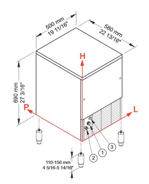 ICE35A-R2 (23) Eiswürfelbereiter gefüllte Eiswürfel 32KG/24Std mit Reservebehälter 16 kg