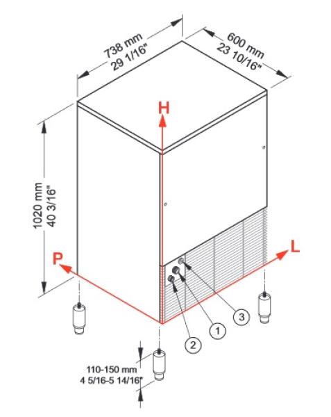 ICE95A-R2 (23) Eiswürfelbereiter gefüllte Eiswürfel 90KG/24Std mit Reservebehälter 55 kg