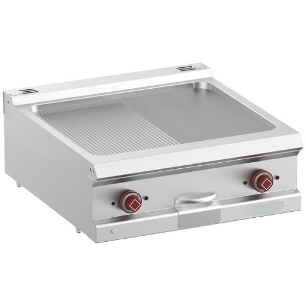 E7/PM7T-N (25) Elektro Grillplatte 1/2 glatt 1/2 gerillt Tischgerät, 70x70x25