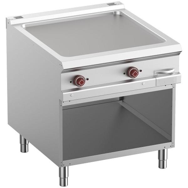 E9/PLA8-N (25) Elektro Grillplatte glatt auf offenem Unterschrank, 80x90x85