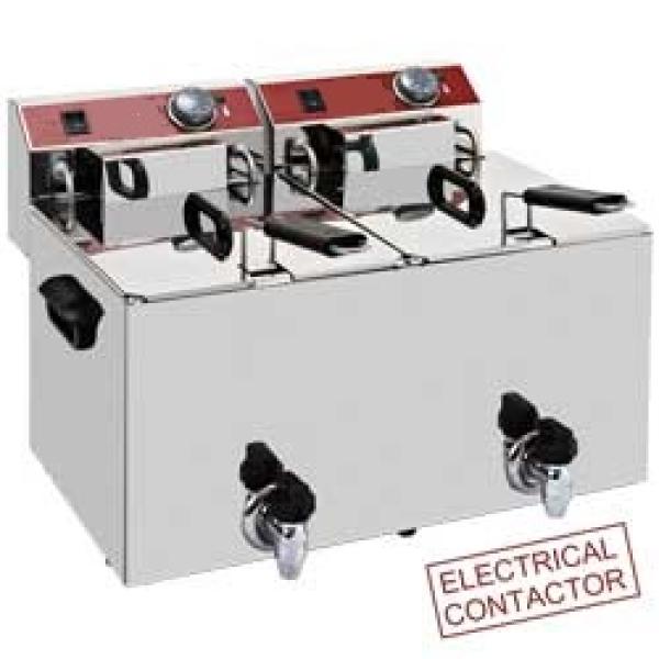 WR-EF20-S2 EF102-TN (25) Elektro-Tisch-Fritteuse 2x 10 Liter + Ablasshahn