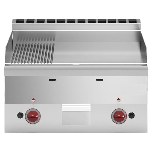 G60/PM6T-N (25) Gas Grillplatte 2/3 glatt und 1/3 gerillt -Top-